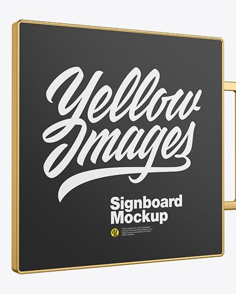 Metallic Signboard Mockup