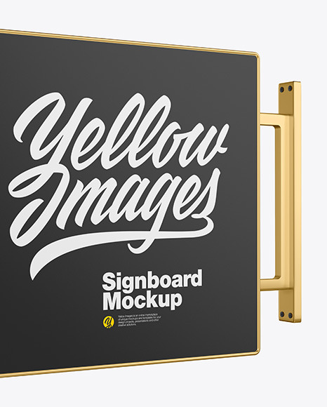 Metallic Signboard Mockup