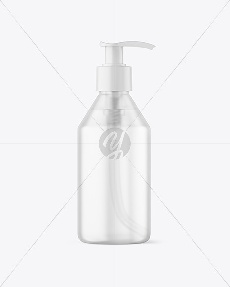Frosted Cosmetic Bottle with Pump Mockup Frosted Cosmetic Bottle with Pump Mockup