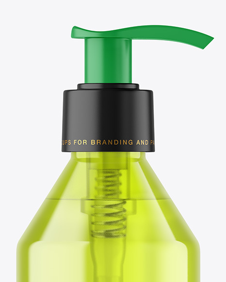 Color Plastic Cosmetic Bottle with Pump Mockup