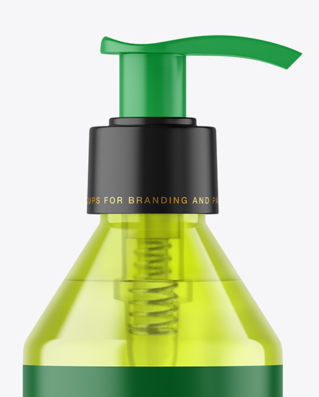 Color Plastic Cosmetic Bottle with Pump Mockup