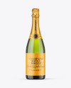 Green Glass Champagne Bottle Mockup