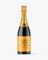 Dark Glass Champagne Bottle Mockup