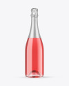 Clear Glass Pink Champagne Bottle Mockup