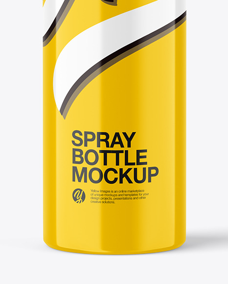 Glossy Aerosol Bottle Mockup