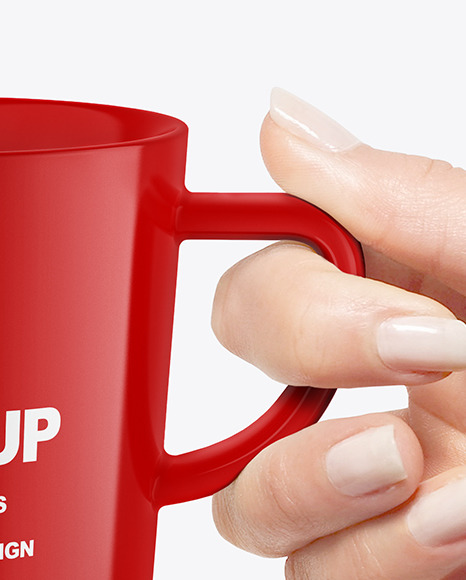 Glossy Mug in a Hand Mockup