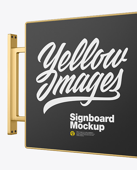 Metallic Signboard Mockup