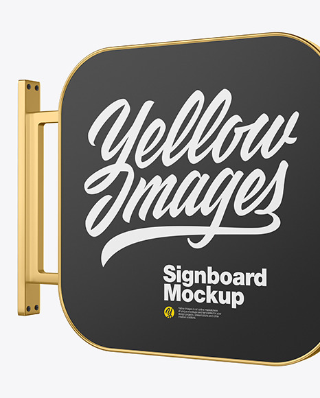 Metallic Signboard Mockup