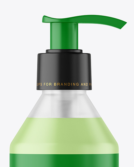 Frosted Liquid Soap Cosmetic Bottle with Pump Mockup