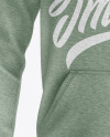 Heather Raglan Full-Zip Hoodie Mockup - Front View