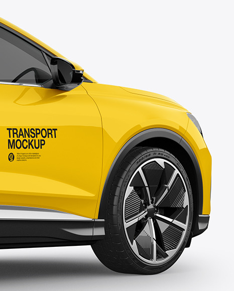 Electric Crossover SUV Mockup - Back Half Side View