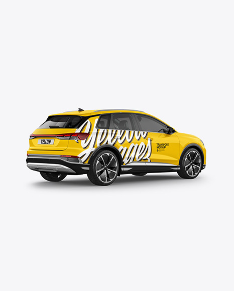 Electric Crossover SUV Mockup - Back Half Side View