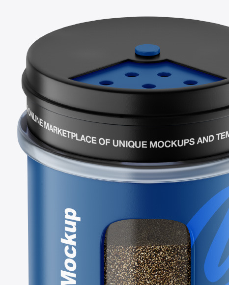 Matte Spice Jar w/ Black Pepper Mockup