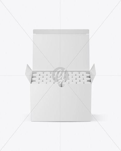 Paper Box with Crayons Mockup