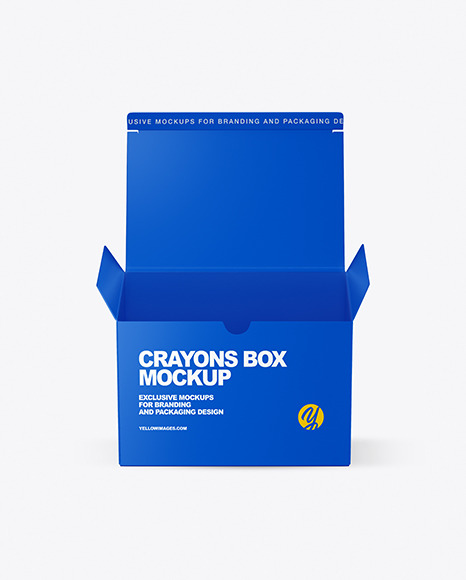 Paper Box with Crayons Mockup