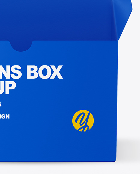 Paper Box with Crayons Mockup