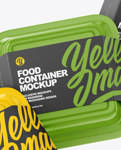 Three Glossy Food Container Mockup