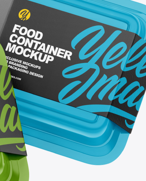 Three Glossy Food Container Mockup