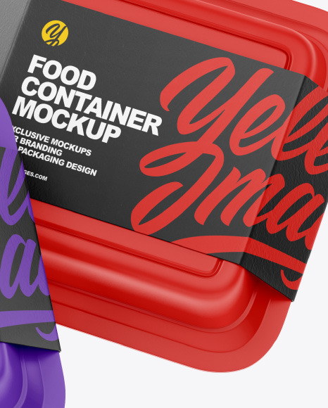 Three Matte Food Container Mockup