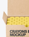 Kraft Paper Box with Crayons Mockup