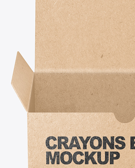 Kraft Paper Box with Crayons Mockup