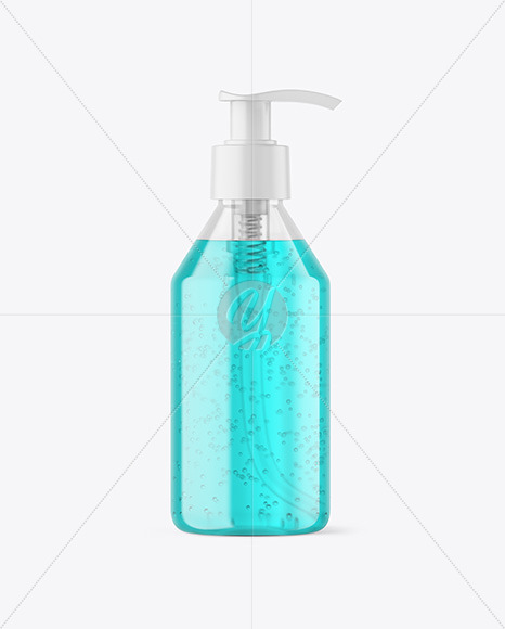 Color Liquid Cosmetic Bottle with Pump Mockup