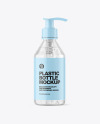 Clear Cosmetic Bottle with Pump Mockup Clear Cosmetic Bottle with Pump Mockup