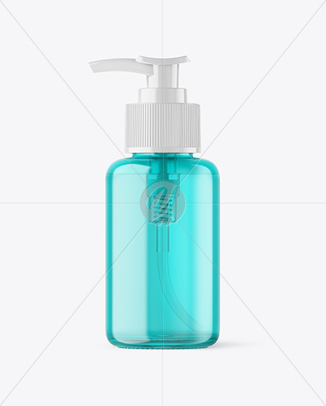 Color Glass Cosmetic Bottle with Pump Mockup Color Glass Cosmetic Bottle with Pump Mockup