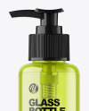 Color Glass Cosmetic Bottle with Pump Mockup Color Glass Cosmetic Bottle with Pump Mockup