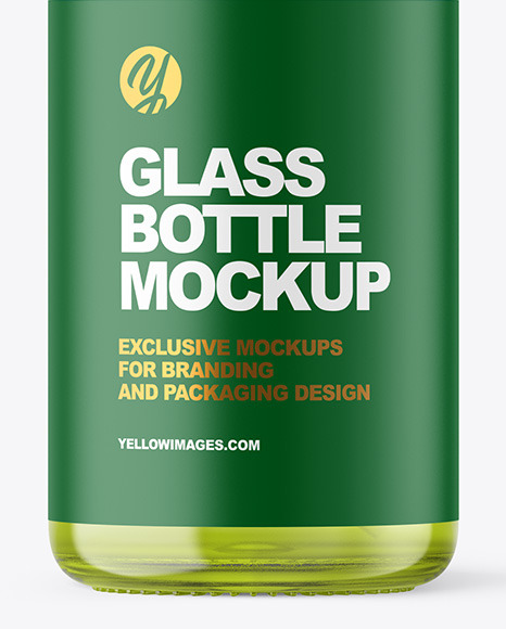 Color Glass Cosmetic Bottle with Pump Mockup