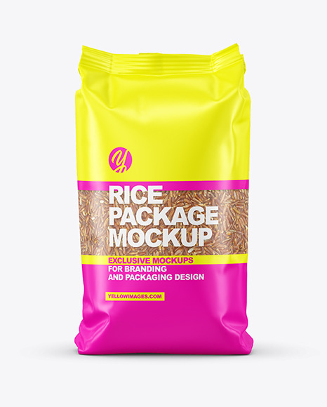 Brown Rice In Matte Package Mockup