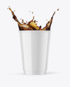 Glossy Paper Coffee Cup w/ Splash Mockup