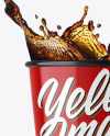 Glossy Paper Coffee Cup w/ Splash Mockup
