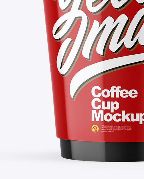 Glossy Paper Coffee Cup w/ Splash Mockup