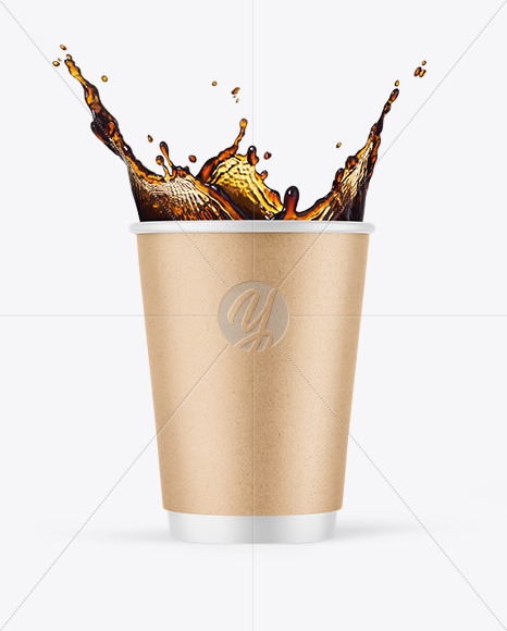 Kraft Coffee Cup w/ Splash Mockup