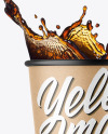 Kraft Coffee Cup w/ Splash Mockup