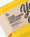 Three Glossy Food Containers w/ Kraft Labels Mockup