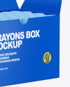 Paper Box with Crayons Mockup