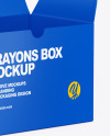 Paper Box with Crayons Mockup