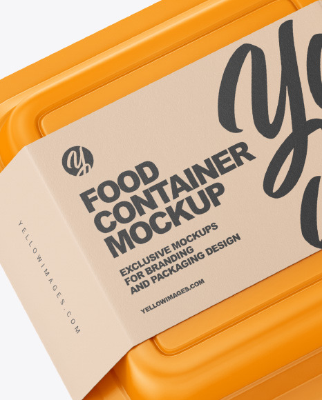 Three Matte Food Containers w/ Kraft Labels Mockup