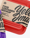 Three Matte Food Containers w/ Kraft Labels Mockup