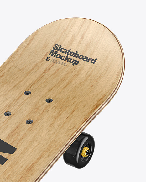 Light Wood Skateboard Mockup