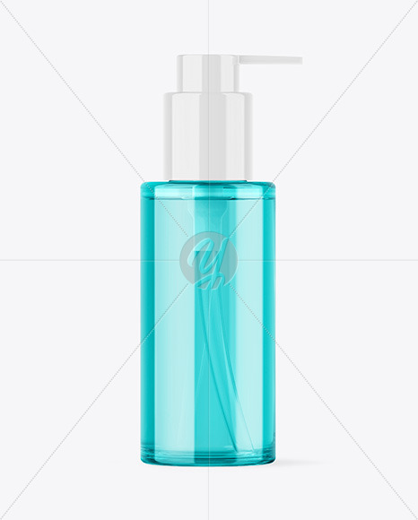 Colored Cosmetic Bottle with Pump Mockup