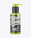 Colored Cosmetic Bottle with Pump Mockup