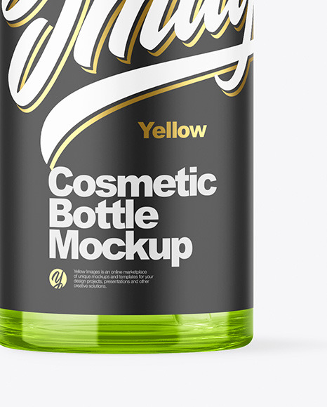 Colored Cosmetic Bottle with Pump Mockup