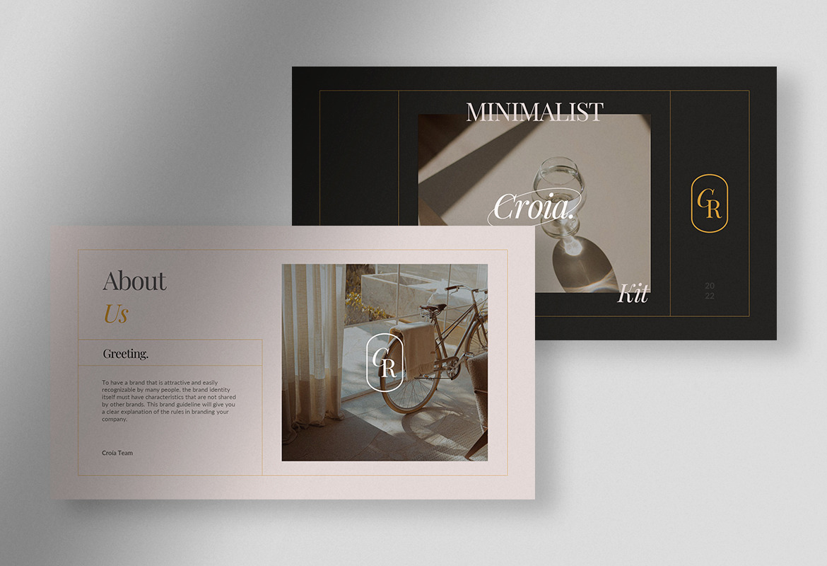 Croía - Gray Sand Minimalist Line Brand Kit Presentation Croía - Gray Sand Minimalist Line Brand Kit Presentation