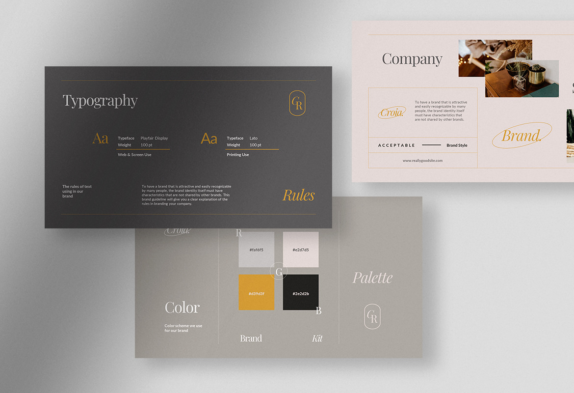 Croía - Gray Sand Minimalist Line Brand Kit Presentation Croía - Gray Sand Minimalist Line Brand Kit Presentation