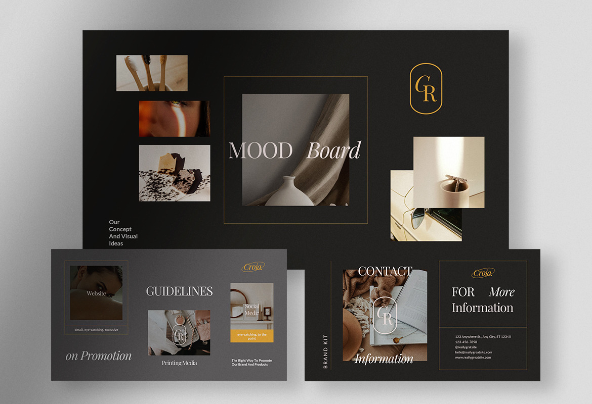 Croía - Gray Sand Minimalist Line Brand Kit Presentation Croía - Gray Sand Minimalist Line Brand Kit Presentation