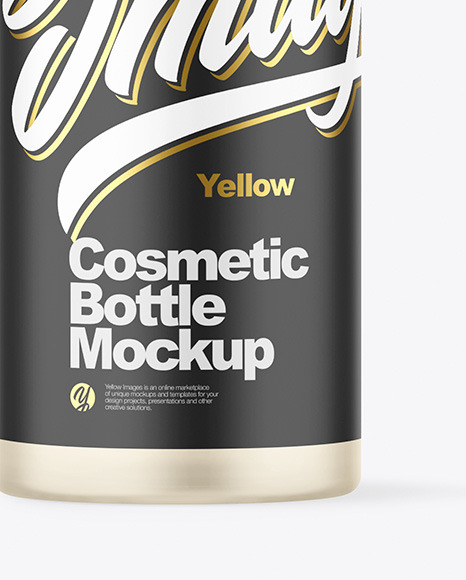 Frosted Cosmetic Bottle with Pump Mockup