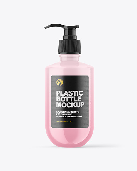Glossy Plastic Bottle Mockup